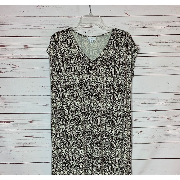 J.Jill Women's XSP Extra Small Petite Brown Boho With Pockets Soft Spring Dress - Picture 2 of 12